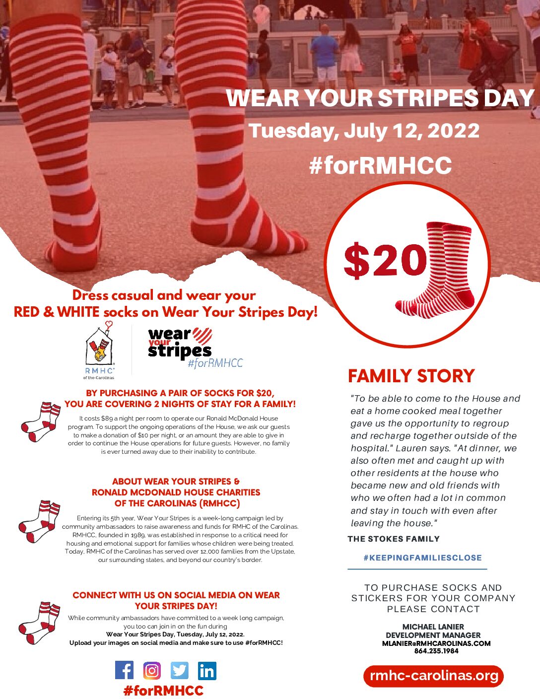 Stripes Casual Day Stickers Ronald McDonald House Charities of the