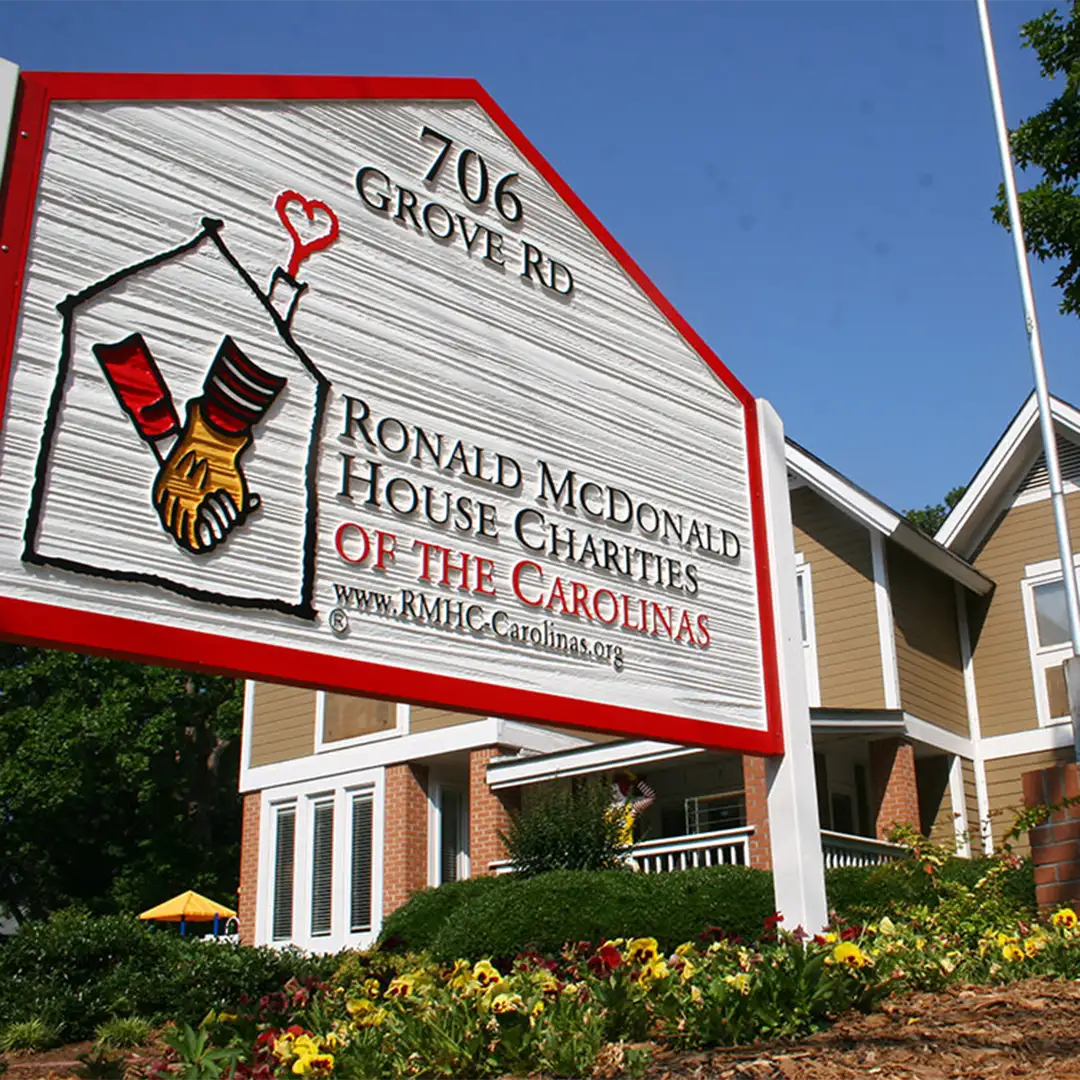 Close up of the sign outside the Greenville House